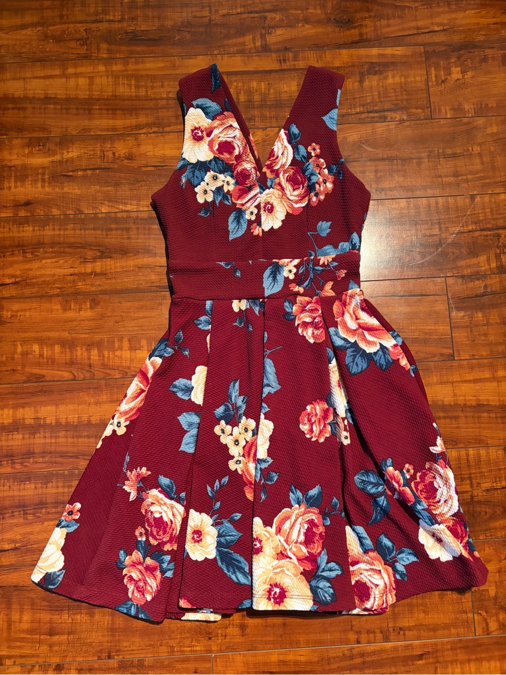 Haute Monde Burgundy Floral Dress | Size Small